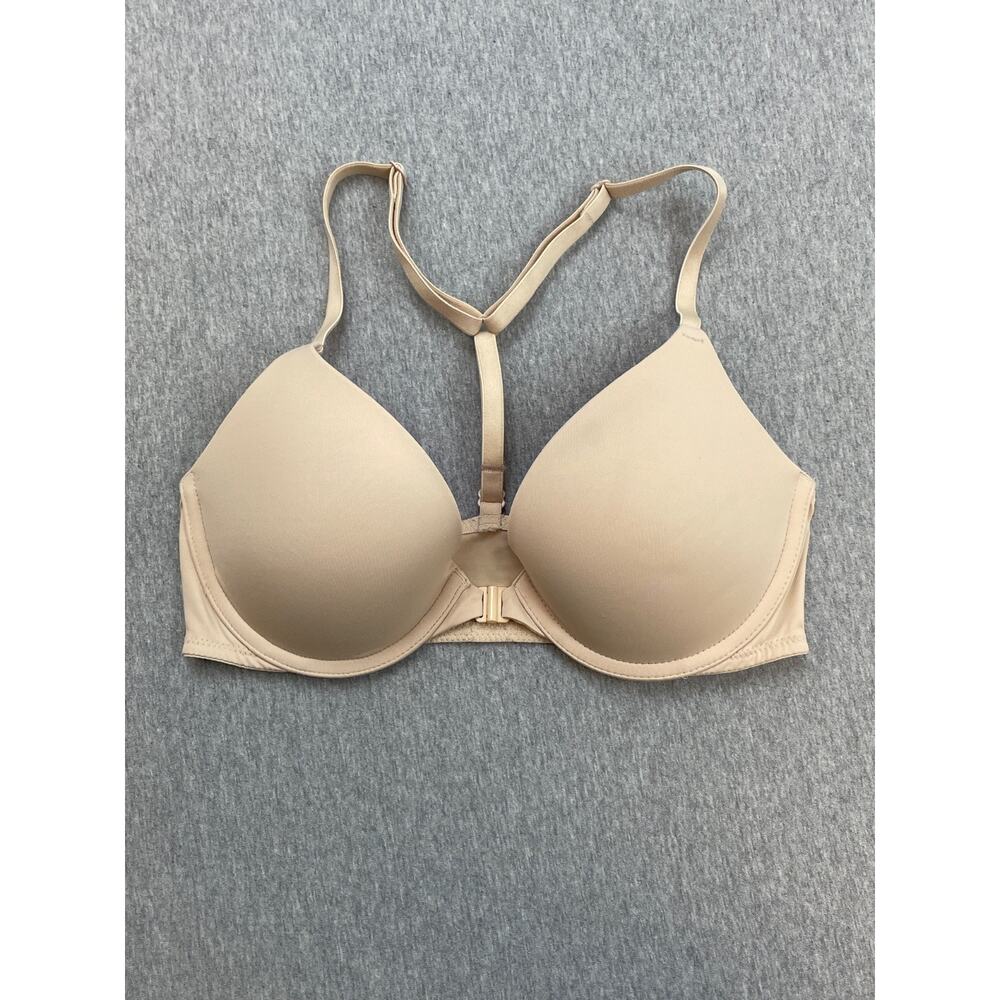 Victorias Secret PINK Bra Womens 32C Beige Stretch Adjustable Strap Push Up